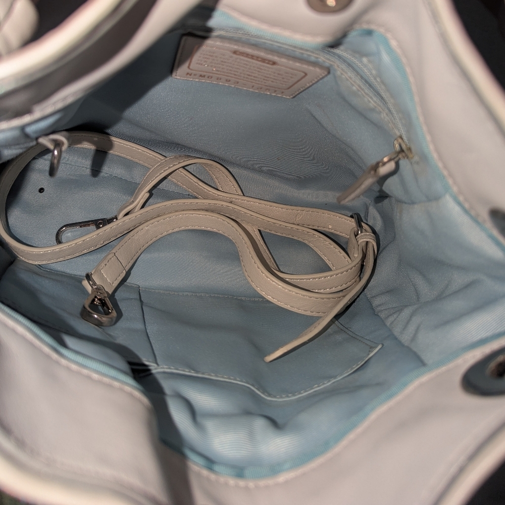 Coach Parker Silver Gray Op Art Gray Shoulder Bag . 13511 - Picture 13 of 15